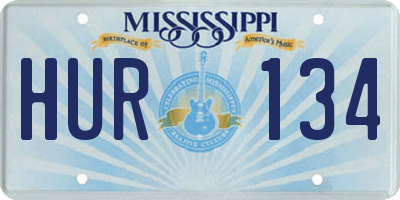 MS license plate HUR134