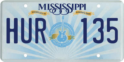 MS license plate HUR135