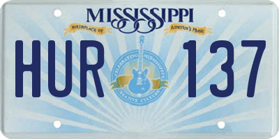 MS license plate HUR137