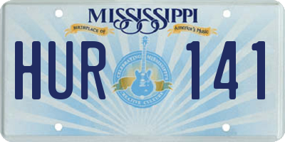 MS license plate HUR141