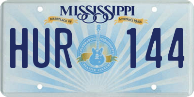 MS license plate HUR144