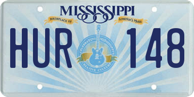 MS license plate HUR148