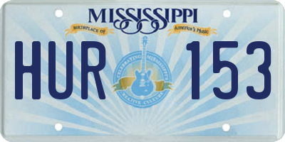 MS license plate HUR153