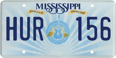 MS license plate HUR156