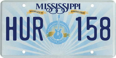 MS license plate HUR158