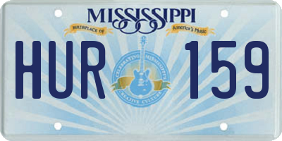MS license plate HUR159