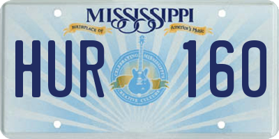 MS license plate HUR160
