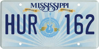 MS license plate HUR162