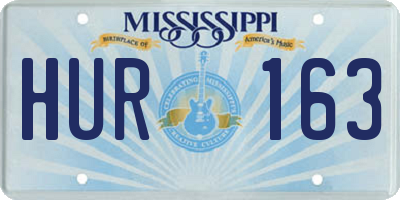 MS license plate HUR163