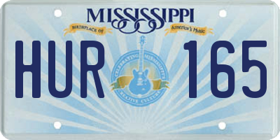MS license plate HUR165