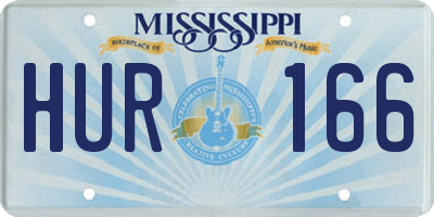 MS license plate HUR166