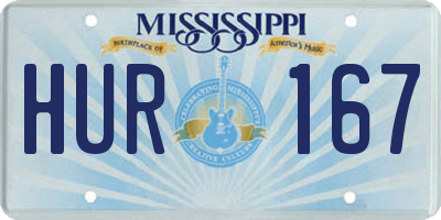 MS license plate HUR167