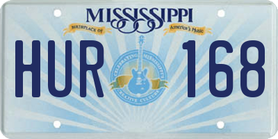MS license plate HUR168
