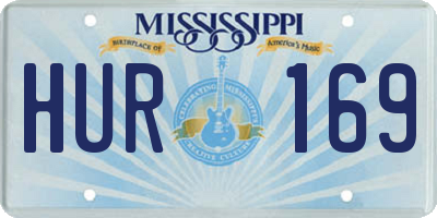 MS license plate HUR169