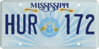 MS license plate HUR172
