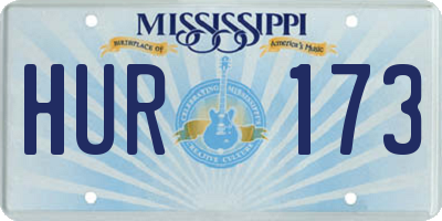 MS license plate HUR173