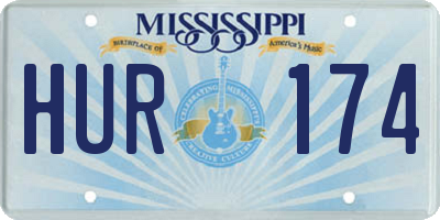 MS license plate HUR174
