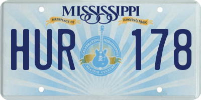 MS license plate HUR178