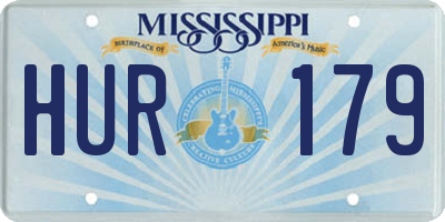 MS license plate HUR179