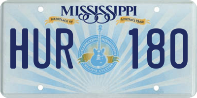 MS license plate HUR180