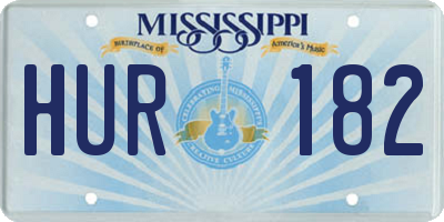 MS license plate HUR182