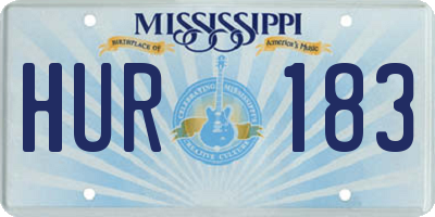 MS license plate HUR183