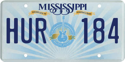 MS license plate HUR184