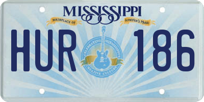 MS license plate HUR186
