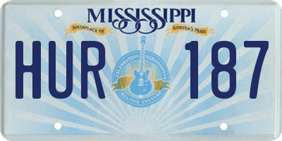MS license plate HUR187