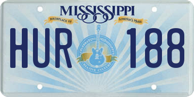 MS license plate HUR188