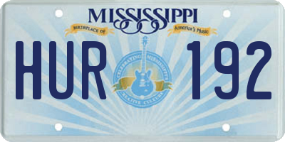 MS license plate HUR192