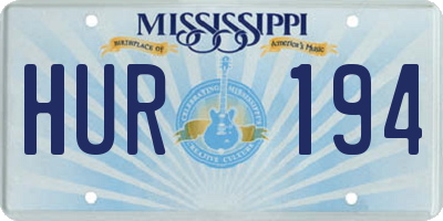MS license plate HUR194