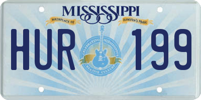 MS license plate HUR199