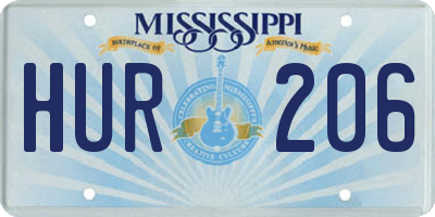 MS license plate HUR206