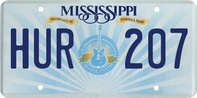 MS license plate HUR207