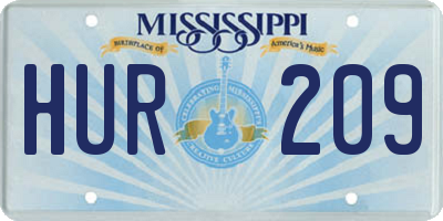 MS license plate HUR209