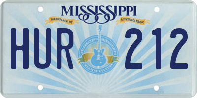 MS license plate HUR212