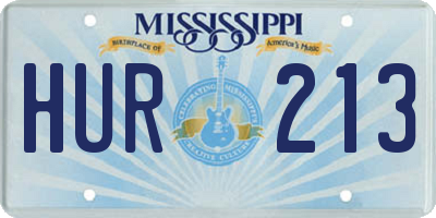 MS license plate HUR213