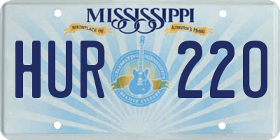 MS license plate HUR220