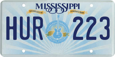 MS license plate HUR223