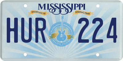 MS license plate HUR224