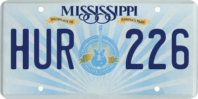 MS license plate HUR226