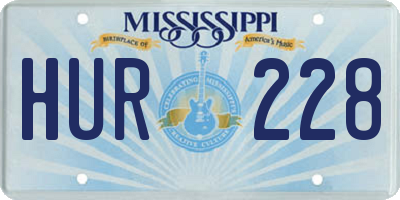MS license plate HUR228