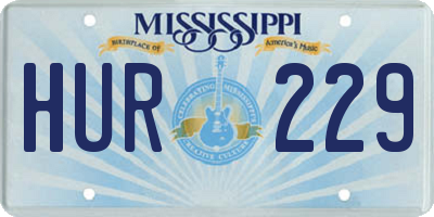 MS license plate HUR229