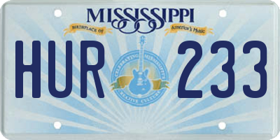MS license plate HUR233