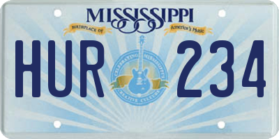 MS license plate HUR234