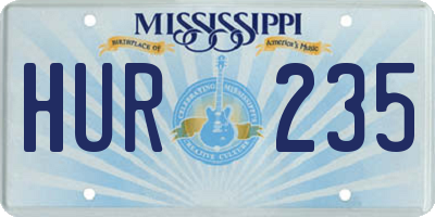 MS license plate HUR235