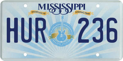MS license plate HUR236