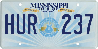 MS license plate HUR237