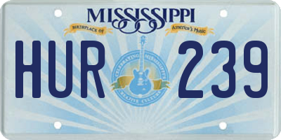 MS license plate HUR239